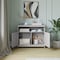 Flash Furniture Mayfield 40in. Buffet and Sideboard w/Double Door Storage Cabinet and Open Storage Shelf in Gray NAN-F-HY-B23108-GRY-GG - alternate 3